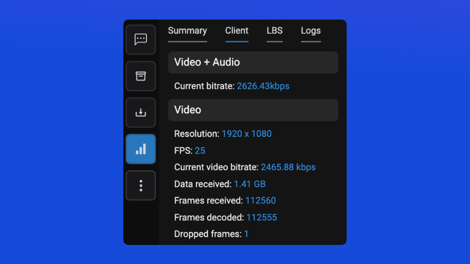 Livestream to client