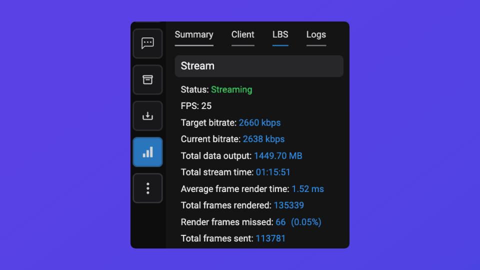 Livestream source to server