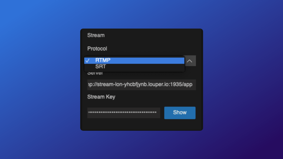 Protocol dropdown